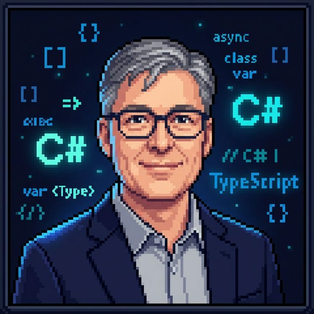 Anders Hejlsberg pixel portrait