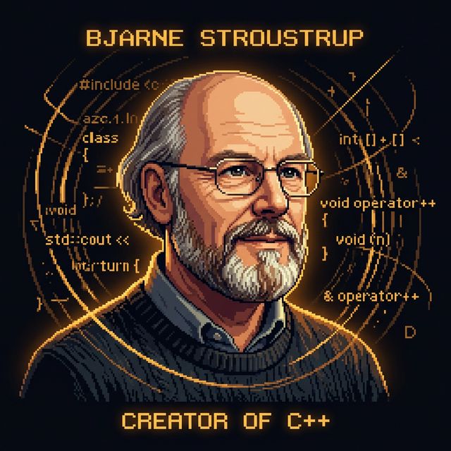 Bjarne Stroustrup pixel portrait