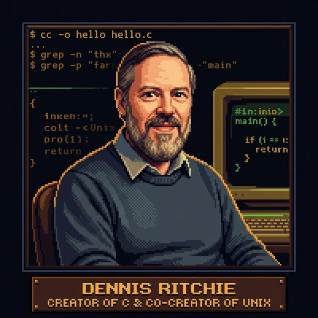 Dennis Ritchie pixel portrait