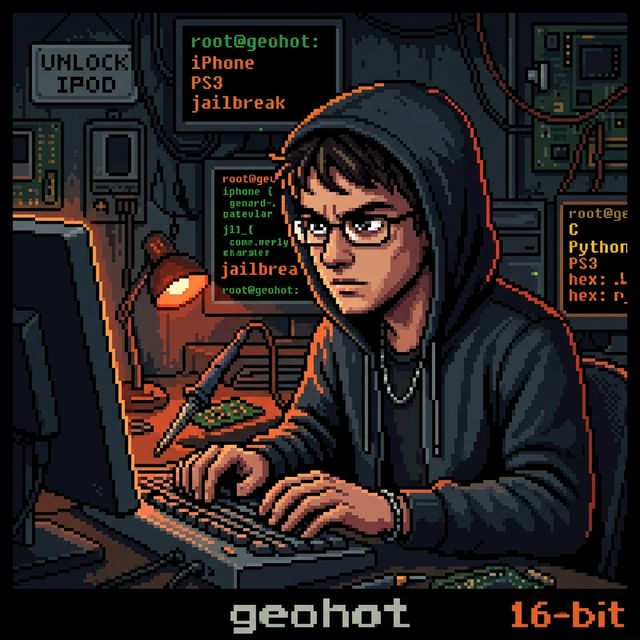 George Hotz pixel portrait