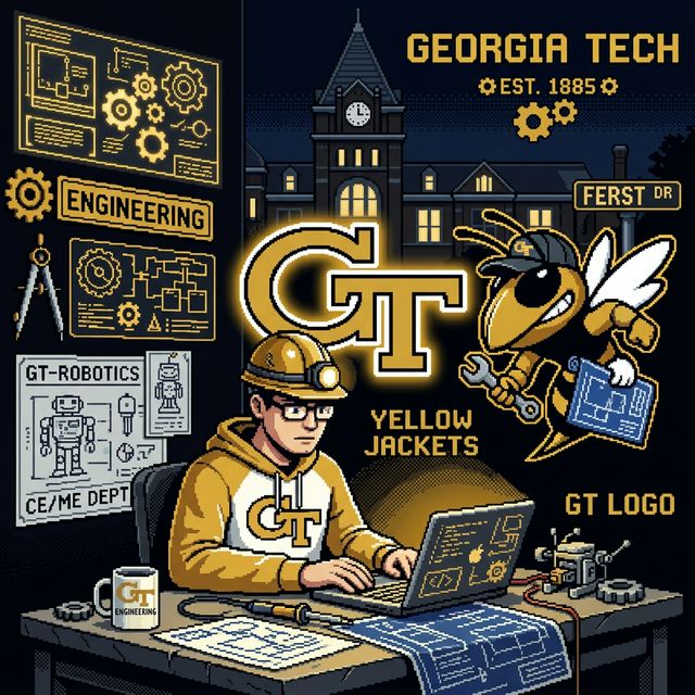 Georgia Tech pixel portrait