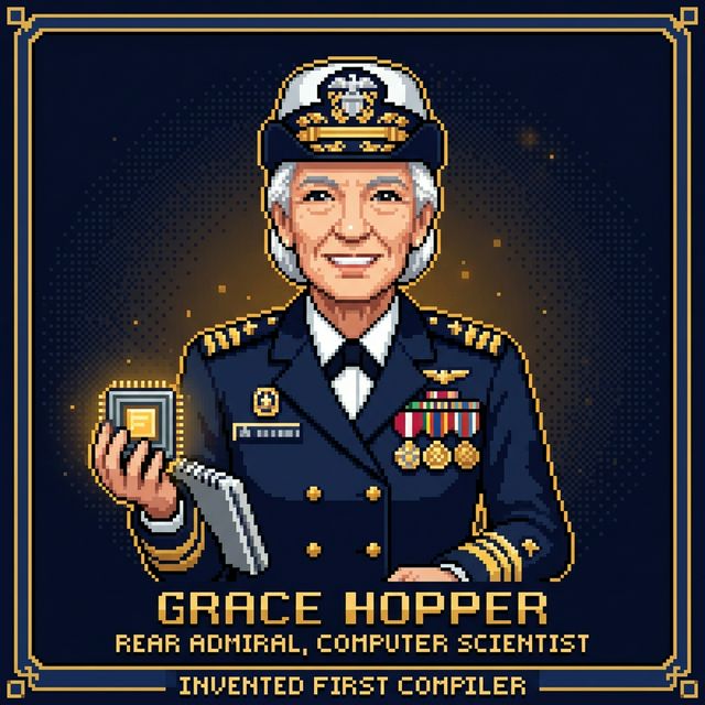 Grace Hopper pixel portrait