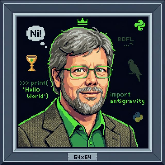 Guido van Rossum pixel portrait