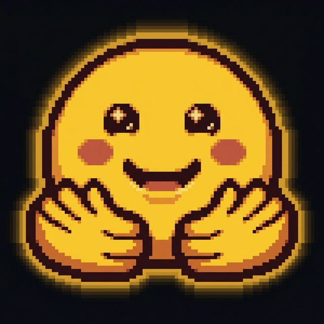 Hugging Face pixel portrait