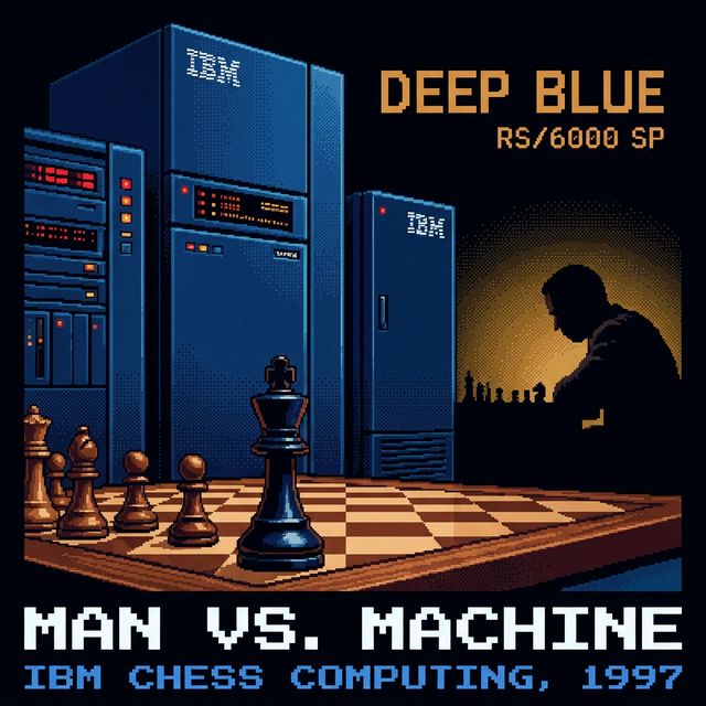 IBM Deep Blue pixel portrait