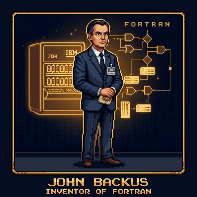 John Backus pixel portrait