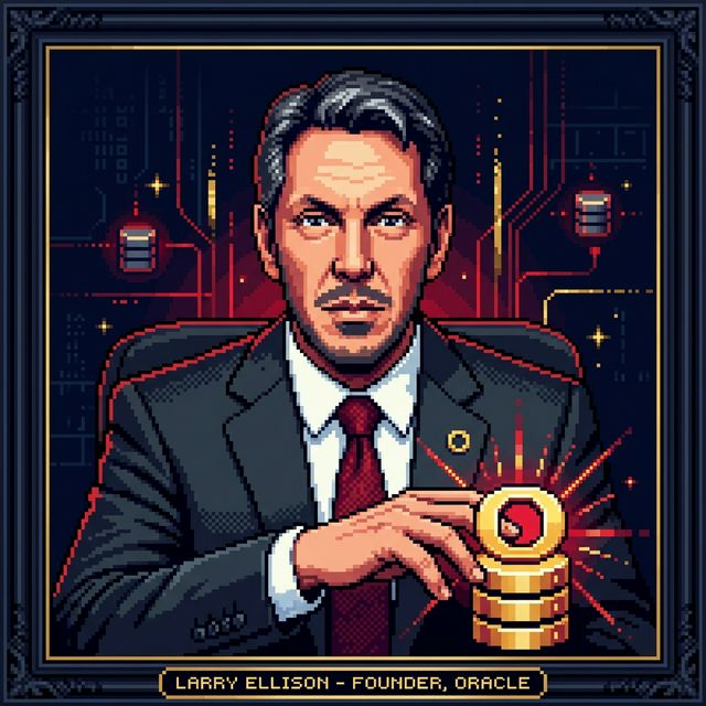 Larry Ellison pixel portrait