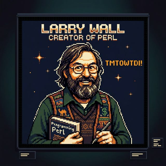 Larry Wall pixel portrait