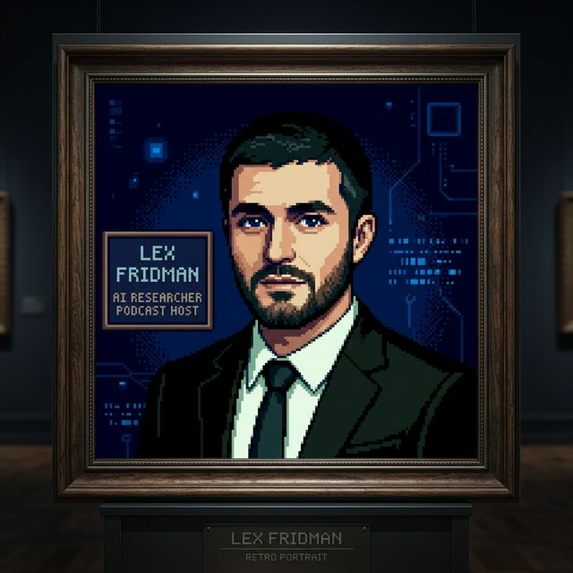 Lex Fridman pixel portrait