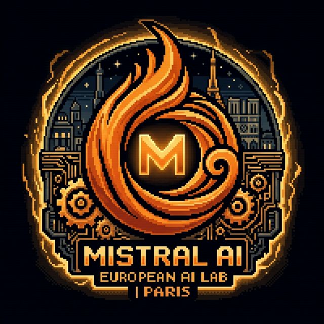 Mistral AI pixel portrait