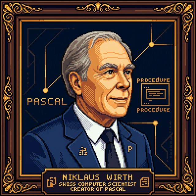 Niklaus Wirth pixel portrait