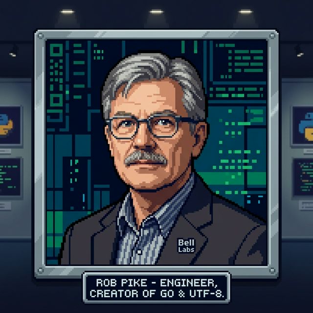 Rob Pike pixel portrait