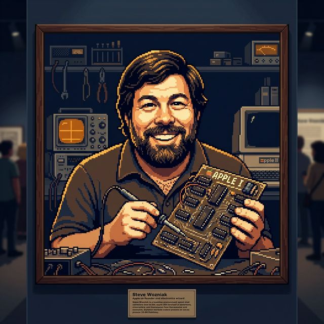 Steve Wozniak pixel portrait