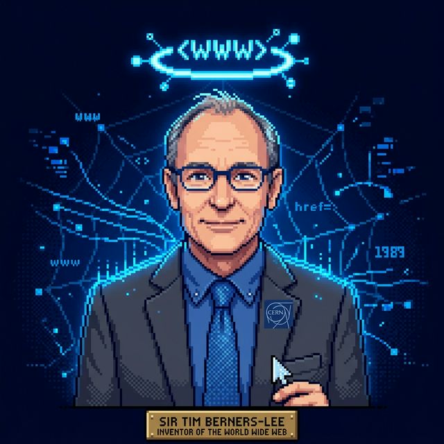 Tim Berners-Lee pixel portrait